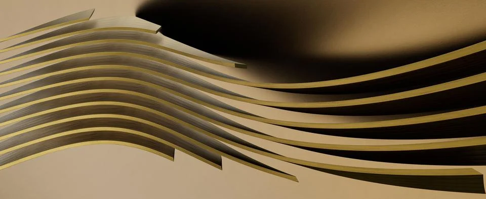 3D rendered brown lines create wavy shapes - great match for backgrounds Stock Illustration