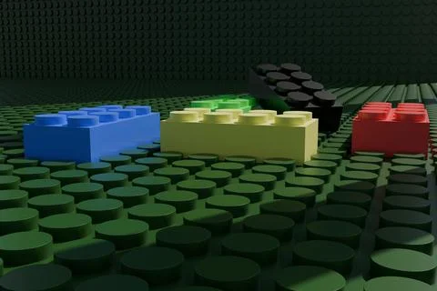 3d rendered building blocks with distinct shadows Illustrazione stock