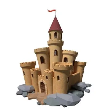 3d rendered cartoon castle Stock Illustration