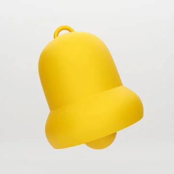 3D rendered cartoon notification bell icon Illustrazione stock