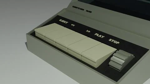 3D rendered cassette player closeup Stock Illustration