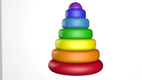 3D rendered children's pyramid on a white background isolated Stock Illustration
