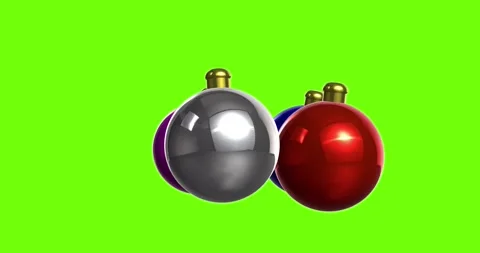 3d rendered Christmas sphere or ball rotating animation on green screen Stock Footage 293130918