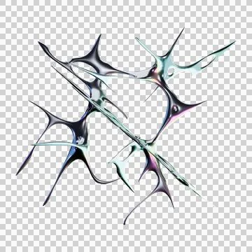 3D rendered chrome metallic type with futuristic iridescent Stock Illustration