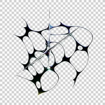 3D rendered chrome metallic type with futuristic iridescent Stock Illustration