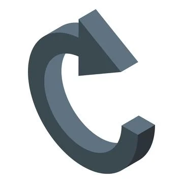 3d rendered circular arrow symbolizing rotation or repetition Illustrazione stock