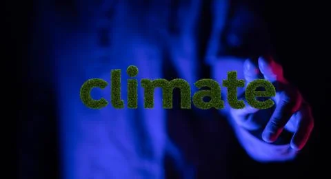 3d rendered climate word concept  in green Stock-Illustration