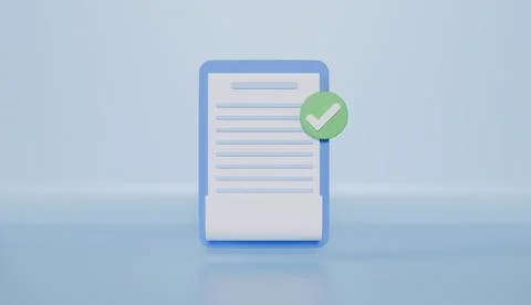3D Rendered clipboard and check marks Icon for Business and Technology Website Stock Illustration