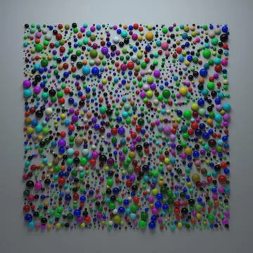 3D rendered clonning distribution of geometry primitives. Stock Illustration