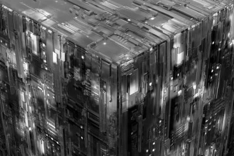 3d rendered complex structured surface.  Displacement semi transparent surfac 库存插图