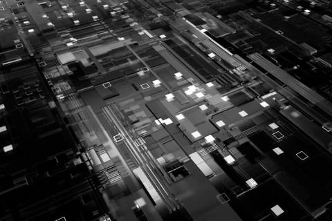 3d rendered complex structured surface.  Displacement semi transparent surfac Stock Illustration