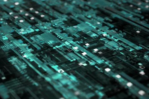 3d rendered complex structured surface.  Displacement semi transparent surfac Stock Illustration