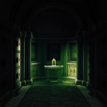 3d rendered crypt interior Ilustración de archivo