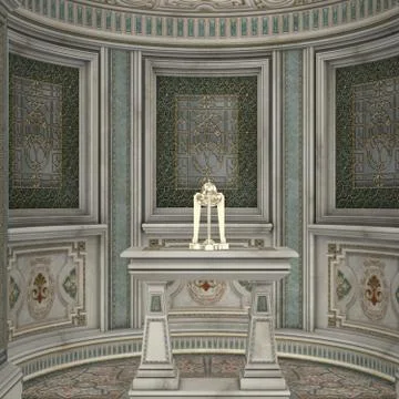 3d rendered crypt interior Ilustración de archivo