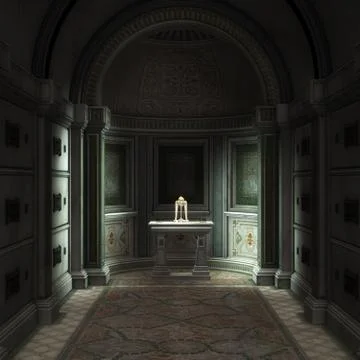 3d rendered crypt interior Ilustración de archivo