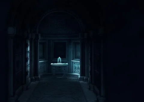 3d rendered crypt interior Ilustración de archivo