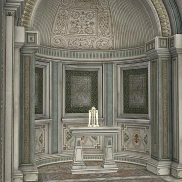 3d rendered crypt interior Ilustración de archivo