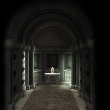 3d rendered crypt interior Ilustración de archivo