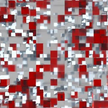 3D rendered cubes with different size. 3D glass cubes with shadows, reflectio Stock Illustration