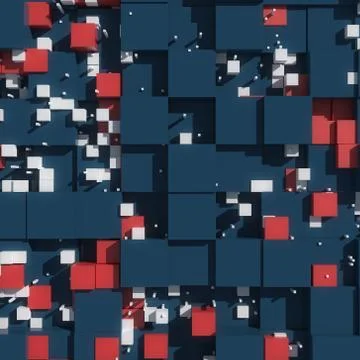 3D rendered cubes with different size. 3D cubes with shadows, reflection and  Stock Illustration