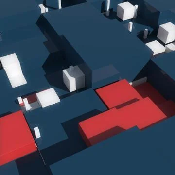 3D rendered cubes with different size. 3D cubes with shadows, reflection and  Stock Illustration