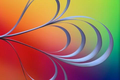 3D rendered curvy colorful computer wallpaper Illustrazione stock