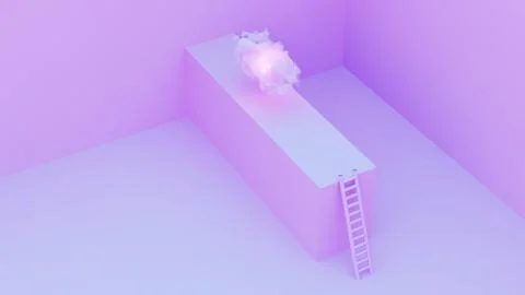 3D rendered dark blue cloud on a pink backdrop, offering a striking contrast  Stock Illustration