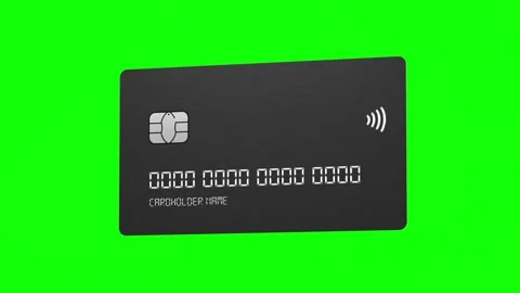 3D Rendered Debit Cards Animation with Green Screen Background, Various Movement Stock Footage 291961016