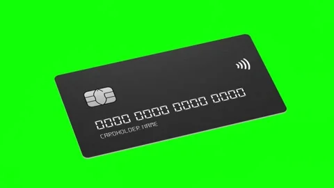 3D Rendered Debit Cards Animation with Green Screen Background, Various Movement Stock Footage 291961021