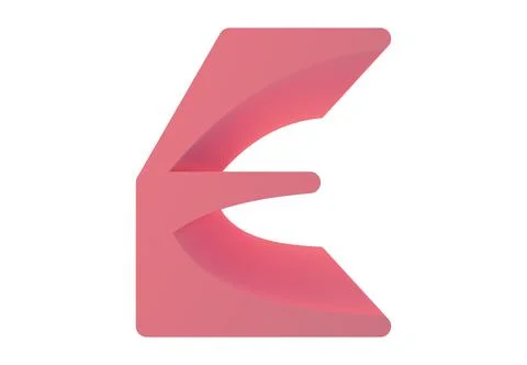 3D rendered decorative letter with soft shadows.Art font. Illustrazione stock