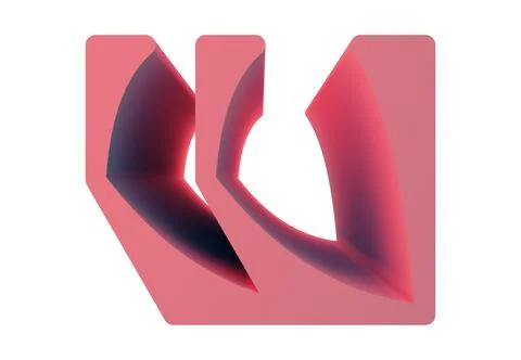3D rendered decorative letter with soft shadows.Art font. Stock-Illustration