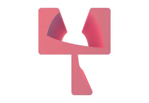 3D rendered decorative letter with soft shadows.Art font. Stock Illustration