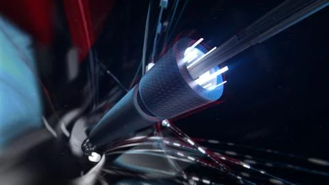 3d rendered digital wire concept. Abstract technology wire with details. Comp Stock Illustration