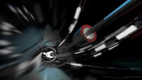 3d rendered digital wire concept. Abstract technology wire with details. Comp Stockillustratie