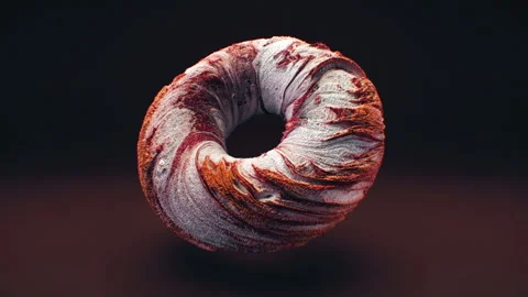 3d rendered of a donut on brown background. Stock Footage 288127802