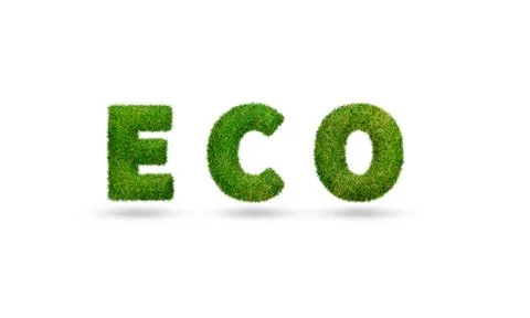 3d rendered ecological image of text Stock Photos