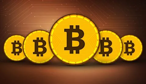 3D Rendered Elegant room with Modern Bitcoin cryptocurrency Illustrazione stock