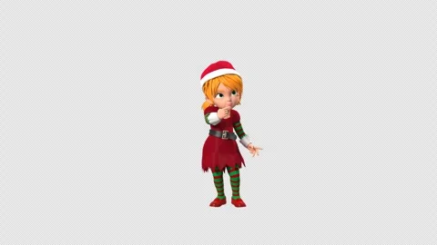 3D Rendered Elf Girl Thinking Then Getting an Idea Vidéo 296007660