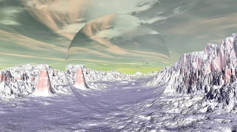 3d rendered fantasy alien planet Vídeos de archivo 43054283
