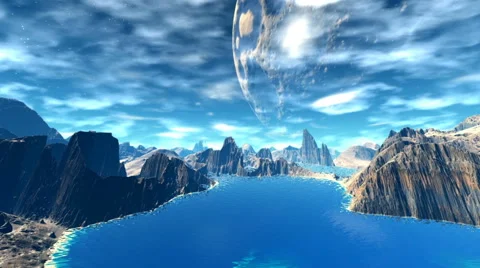 3d rendered fantasy alien planet Stock Footage 43054459