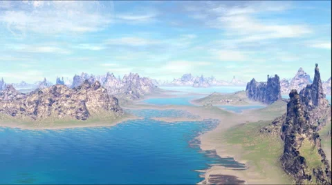 3d rendered fantasy alien planet Stock Footage 43054774