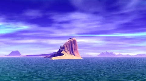 3d rendered fantasy alien planet. rocks and sea Stock Footage 45484504