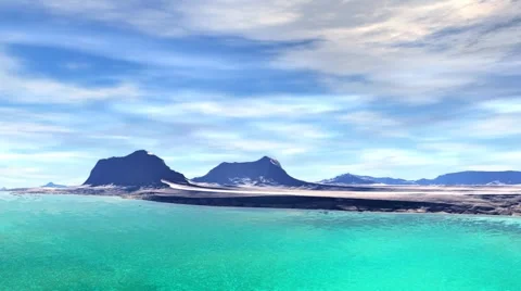 3d rendered fantasy alien planet. rocks and sea Stock Footage 45484512