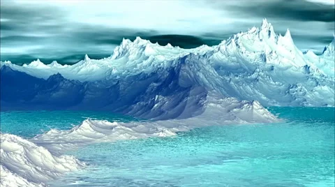 3D rendered fantasy alien planet. Rocks and lake Stock Footage 46984264