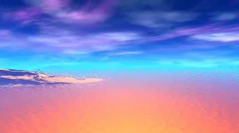 3D rendered fantasy alien planet. Rocks and lake Stock Footage 46985175