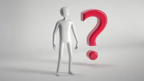 3D Rendered Figure Beside Large Red Question Mark Curiosity, Inquiry, and S.. Stock-Footage 314069002