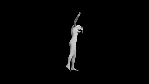 3D rendered figure model dabbing on black background Stock Footage 335868995
