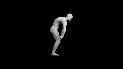 3D rendered figure model standing in front of black background Stock Footage 335272196