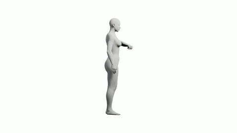 3D rendered figure model standing front view Stock Footage 335868354