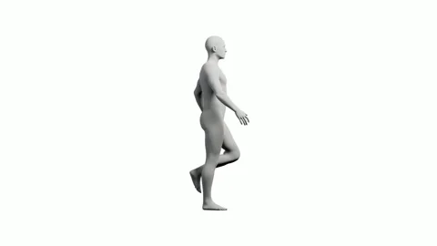3D rendered figure model standing in front of white background Stock Footage 335868904